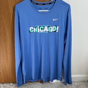 Nike Blue Chicago Marathon Long Sleeve Tee